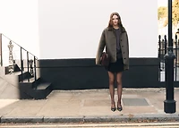 Faux-shearling leather-effect coat