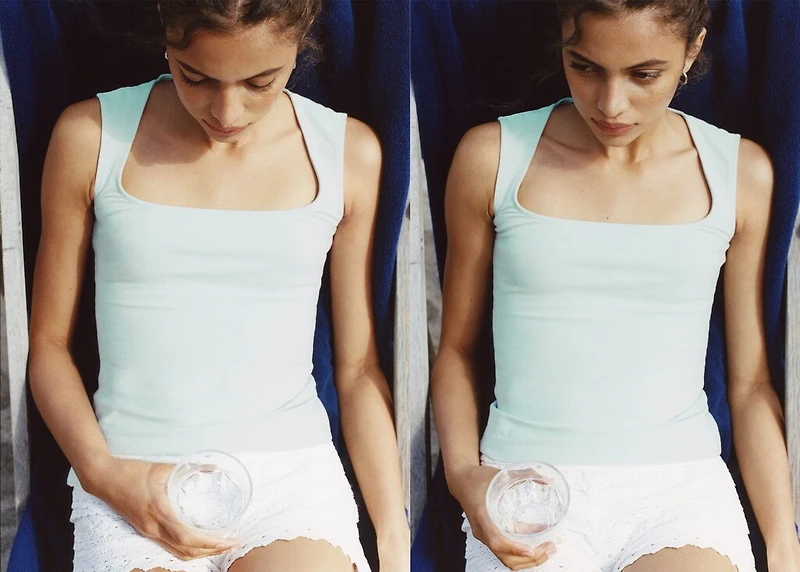 Knitted top with wide straps