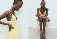 Gathered balloon dress