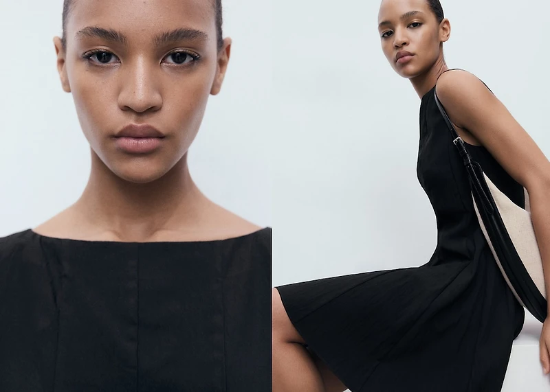 Boat-neck dress with pleats