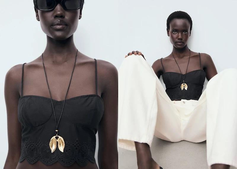 Embroidered crop top