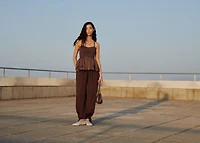 Combined fabric top with crossed back