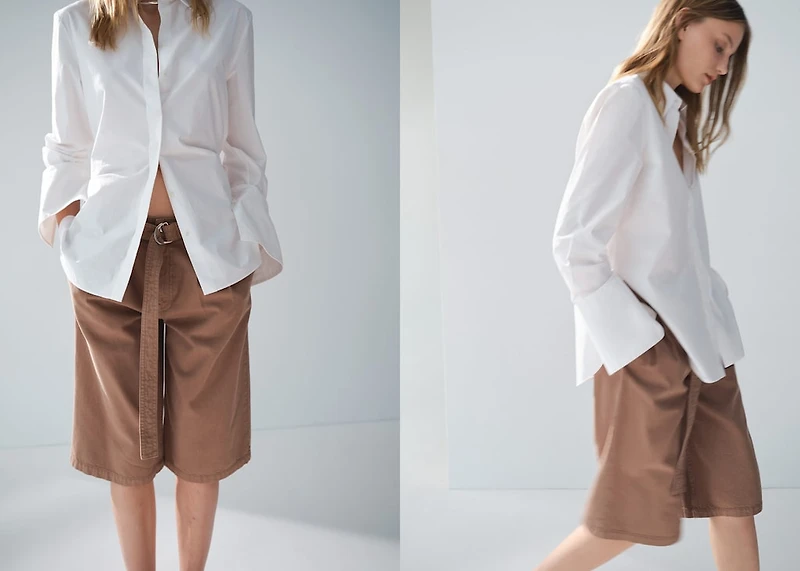 Denim jorts with belt