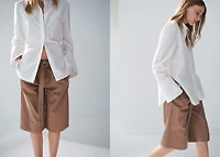 Denim jorts with belt