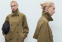 Long double-breasted trench coat