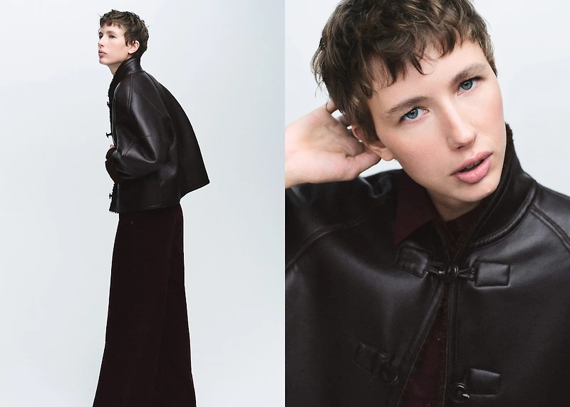 Faux shearling reversible jacket