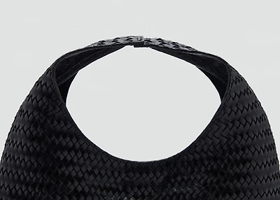 Mini braided leather bag