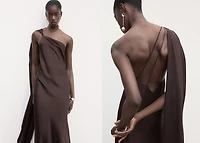 Asymmetrical satin dress