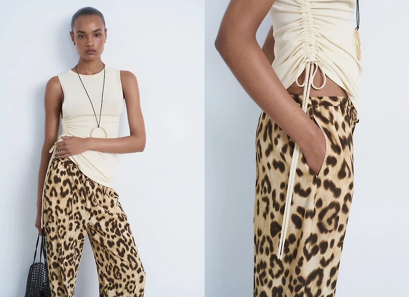 Leopard straight pants