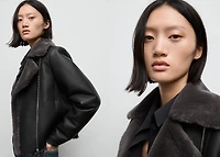 Fur-effect biker jacket