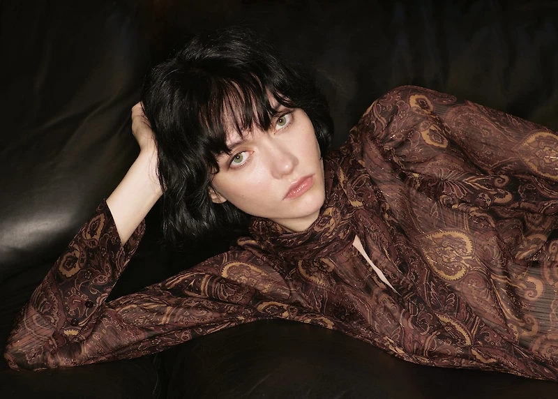 Paisley-print blouse with foulard