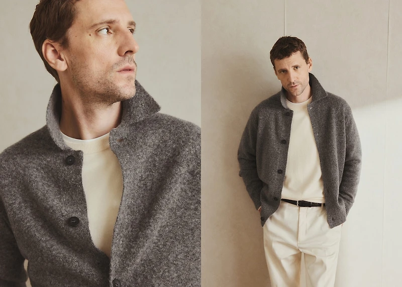 Knitted wool blend cardigan