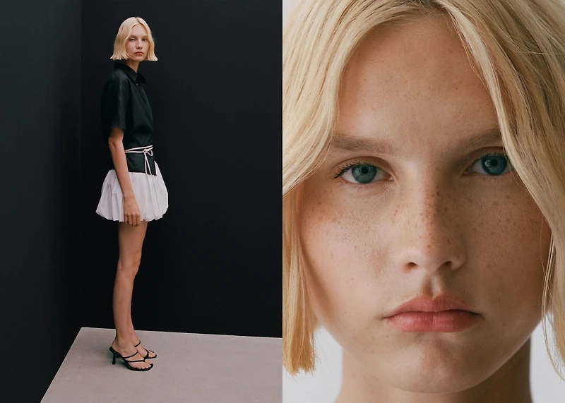 Short sleeve linen-blend shirt