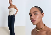 Asymmetrical strapless top