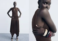 Long dress with contrasting design