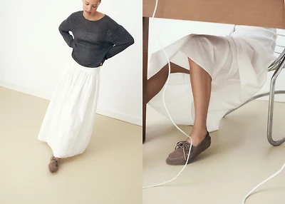 Leather lace-up moccasins