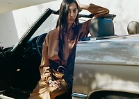 Satin jacket with pockets