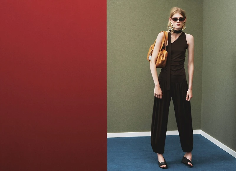 Balloon pants with elastic waist