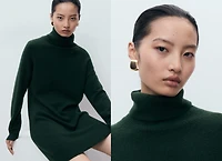 Turtle neck knit dress