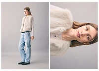 Fur-effect cape vest