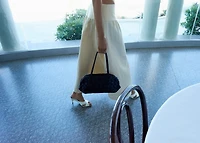 Braided leather shoulder bag