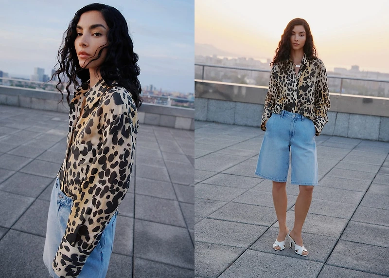 Leopard-print shirt with pocket