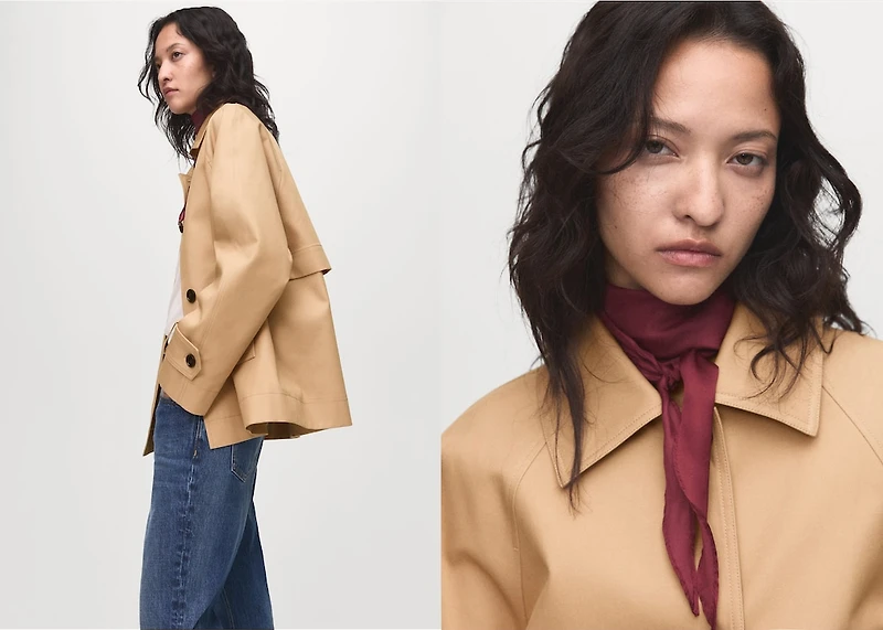 Oversized barn jacket with epaulettes