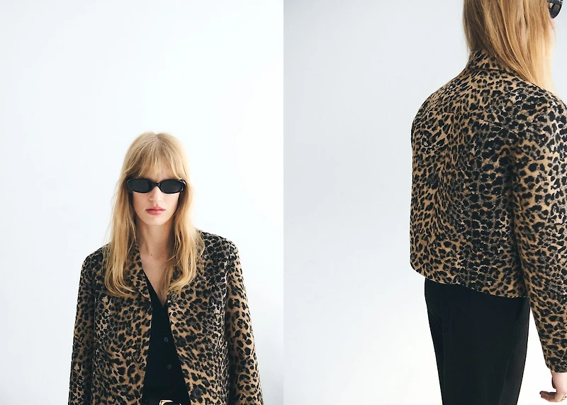 Leopard-print jacket with buttons
