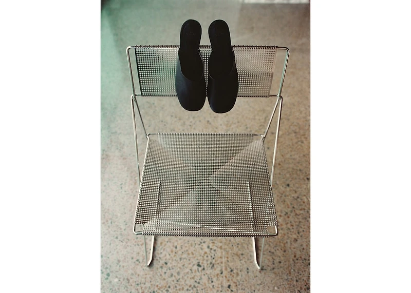 Leather mule slippers