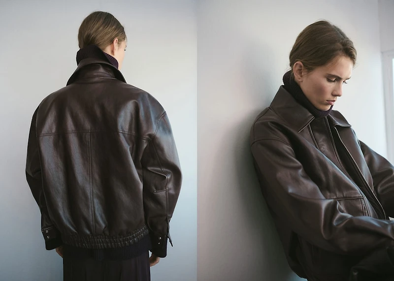Oversized faux leather jacket