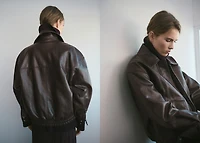 Oversized faux leather jacket