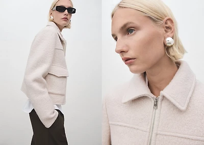 Wool jacket with pockets