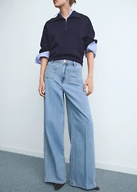 High-rise wide leg  jeans with pockets