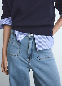 High-rise wide leg  jeans with pockets