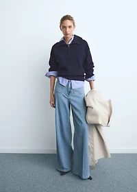 High-rise wide leg  jeans with pockets