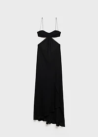 Dress with asymmetrical hem and cut-out