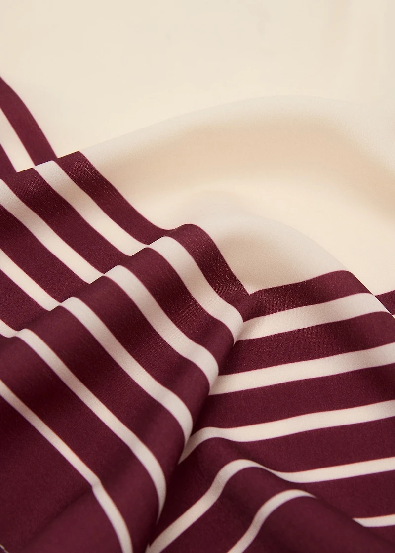 Striped satin scarf