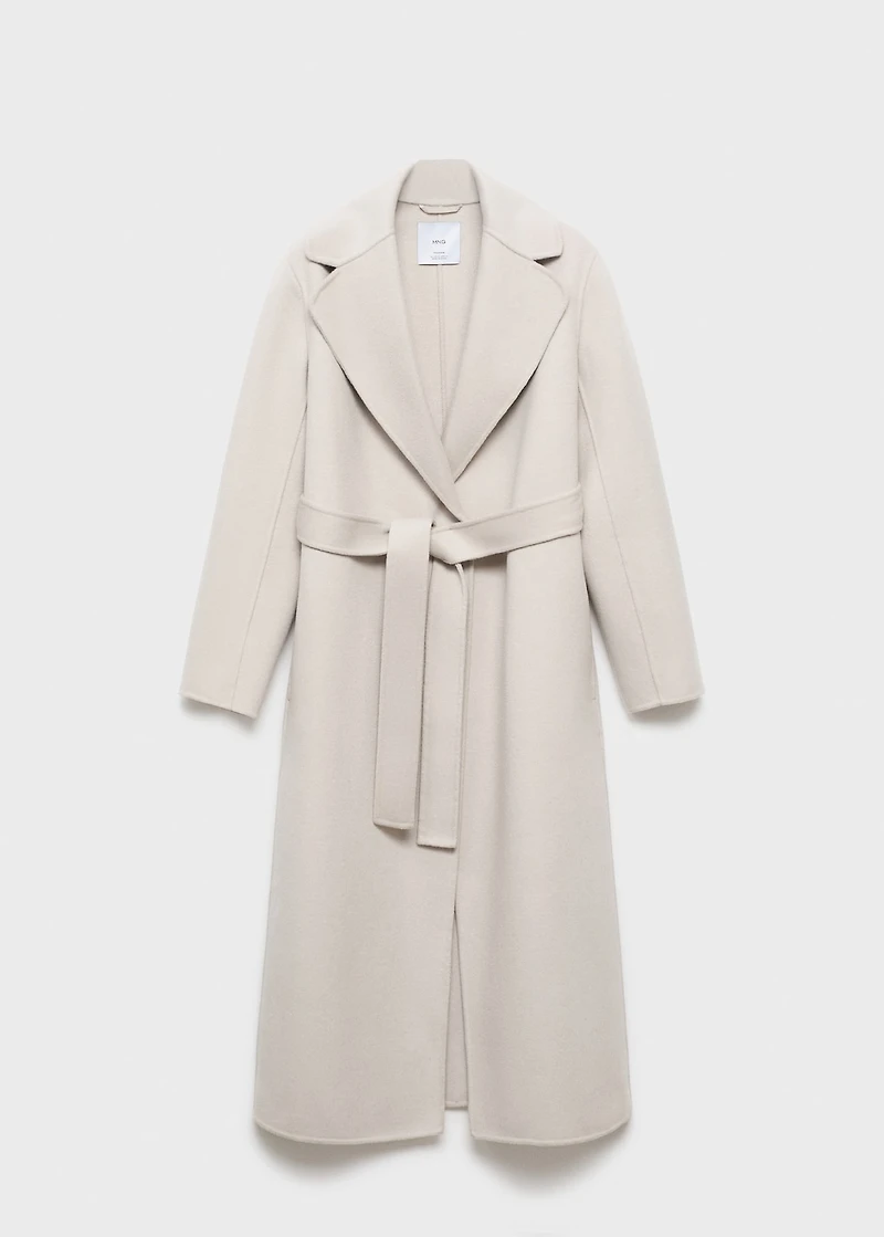 Handmade wool coat with belt