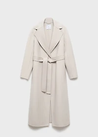 Handmade wool coat with belt