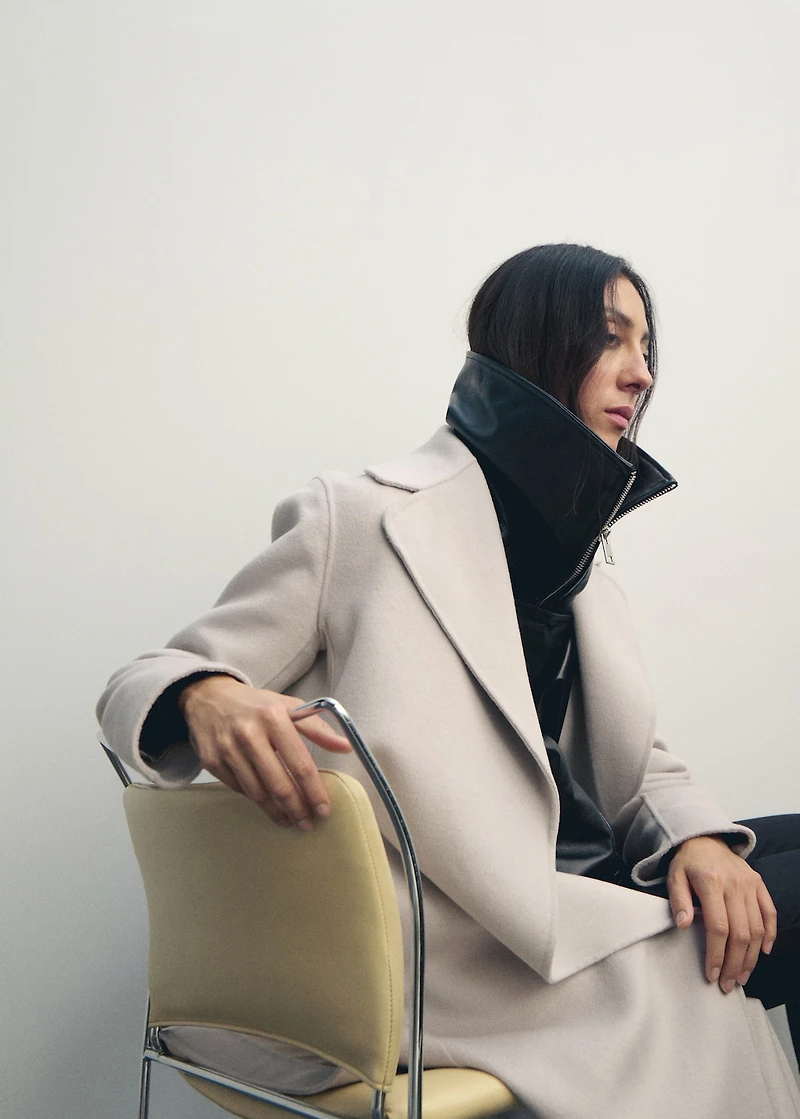 Handmade wool coat with belt