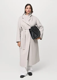 Handmade wool coat with belt