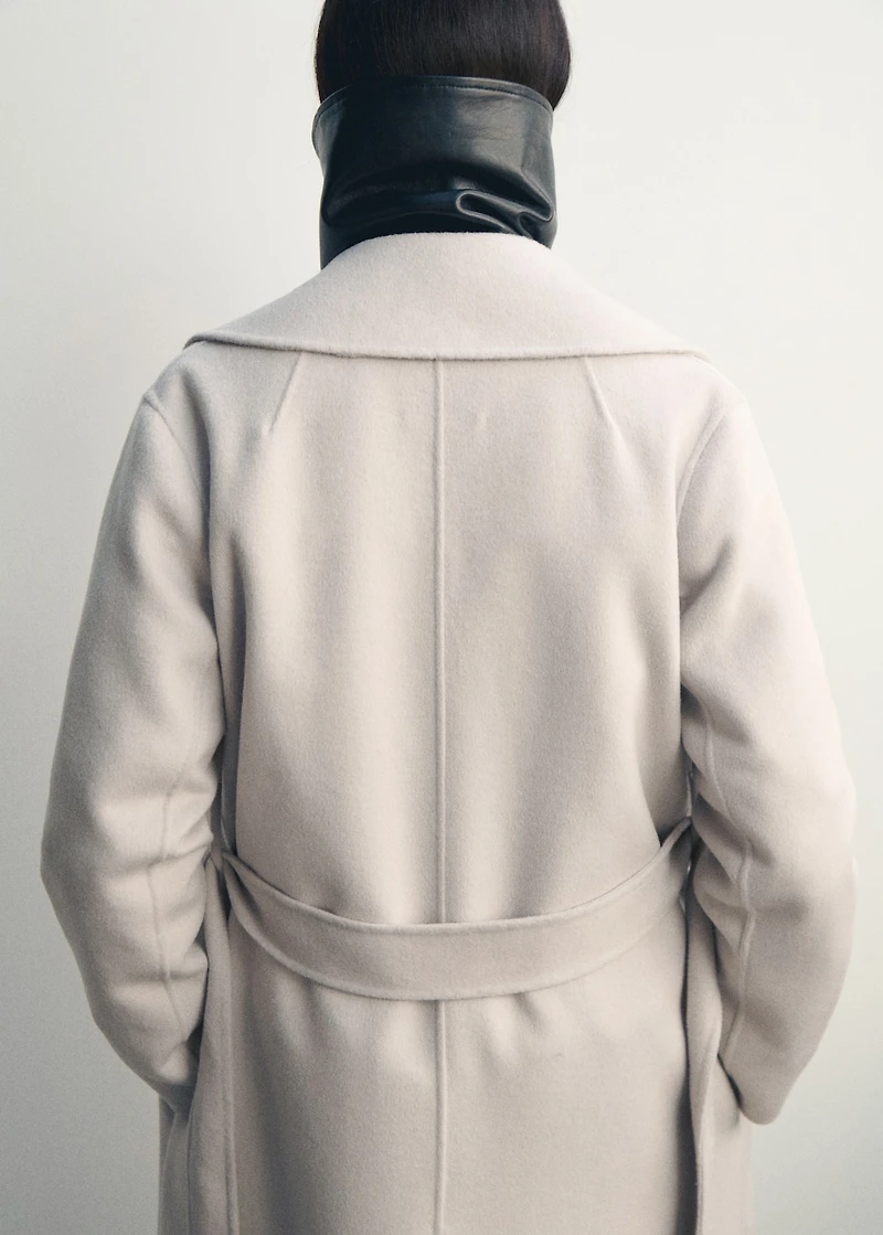 Handmade wool coat with belt