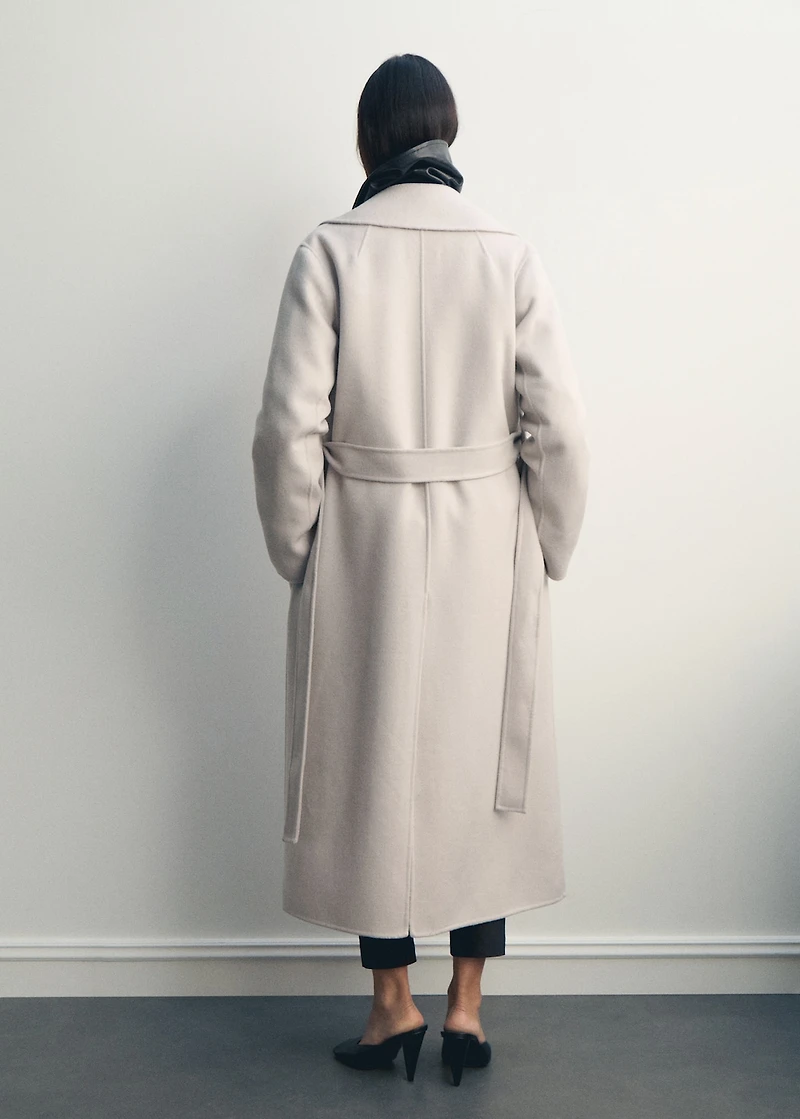 Handmade wool coat with belt