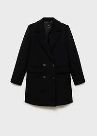 Double-breasted wool coat