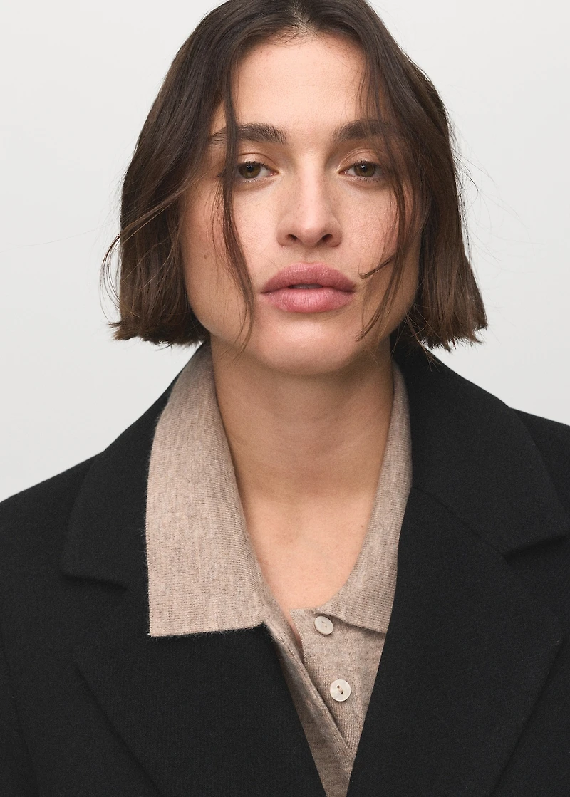 Double-breasted wool coat