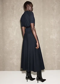 Short-sleeved wool-blend sweater