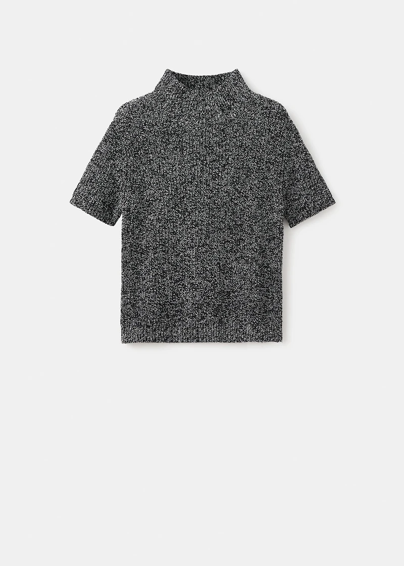 Speckled perkins-neck sweater