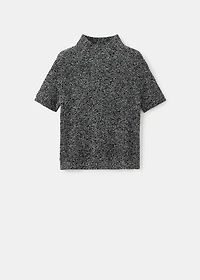 Speckled perkins-neck sweater