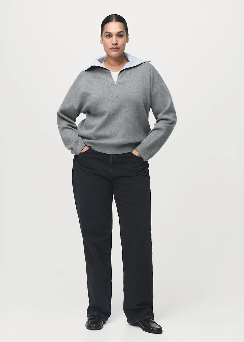 Turtleneck sweater with zip