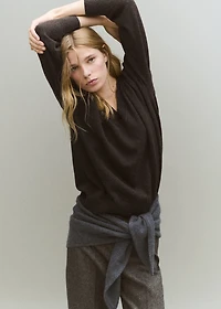 Fine-knit V-neck sweater